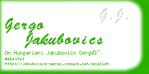 gergo jakubovics business card